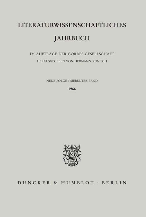 Produktbild: Literaturwissenschaftliches Jahrbuch.