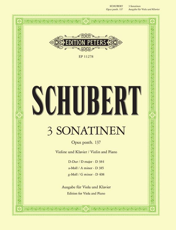Produktbild: Schubert, F: Sonatinas (3) Op. Posth.137