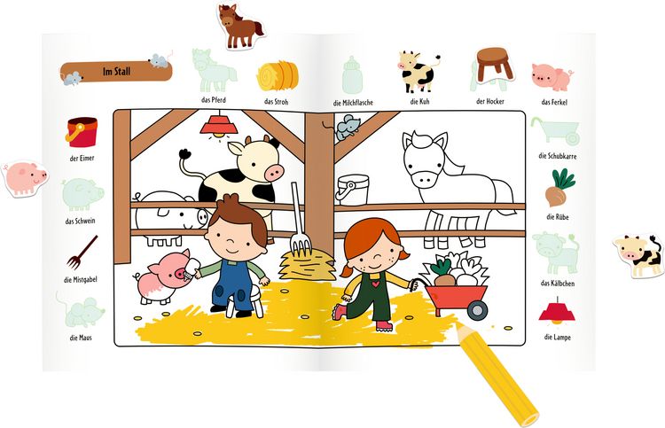 Produktbild: Mein 1. Sticker-Malbuch: Bauernhof - Mini-Künstler
