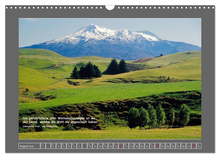 Produktbild: Naturwunder Neuseeland - in Bild und Text (Wandkalender 2026 DIN A3 quer), CALVENDO Monatskalender
