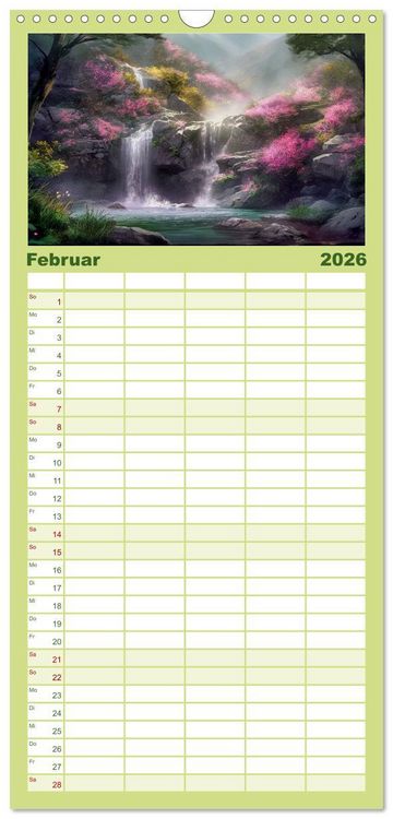 Produktbild: Familienplaner 2026 - Kaskaden - Die Poesie des Wassers mit 5 Spalten (Wandkalender, 21 x 45 cm) CALVENDO