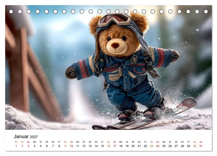 Produktbild: Teddyb&auml;r - klein aber oho (Tischkalender 2027 DIN A5 quer), CALVENDO Monatskalender