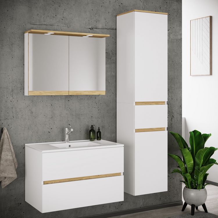 Produktbild: 4 tlg. Badm&ouml;bel-Set mit Waschbecken Cosila-I 81 cm