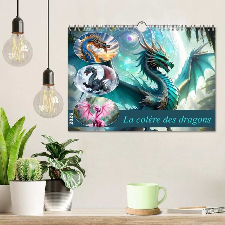 Produktbild: La col&egrave;re des dragons (Calendrier mural 2026 DIN A4 vertical), CALVENDO calendrier mensuel