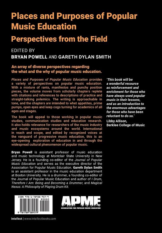 Produktbild: Places and Purposes of Popular Music Education