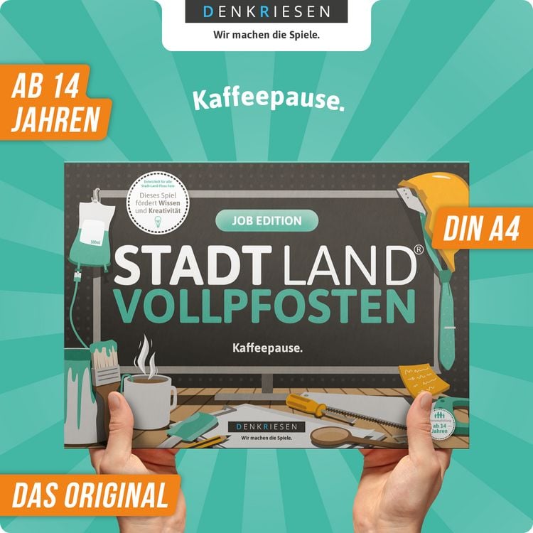 Produktbild: DENKRIESEN - STADT LAND VOLLPFOSTEN&reg; - JOB EDITION "Kaffeepause." - A4