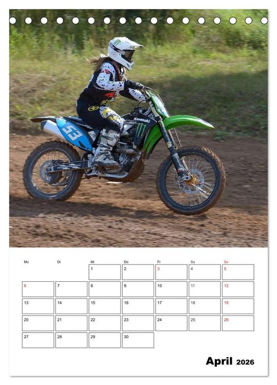 Produktbild: Motocross Terminplaner (Tischkalender 2026 DIN A5 hoch), CALVENDO Monatskalender