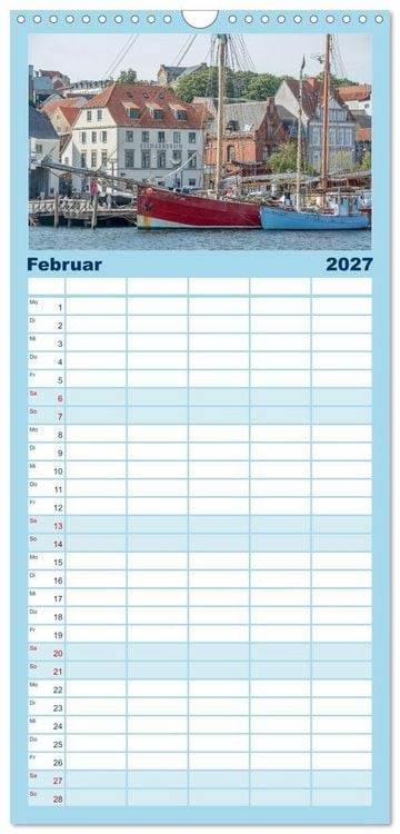 Produktbild: Familienplaner 2027 - Flensburg maritim mit 5 Spalten (Wandkalender, 21 x 45 cm) CALVENDO