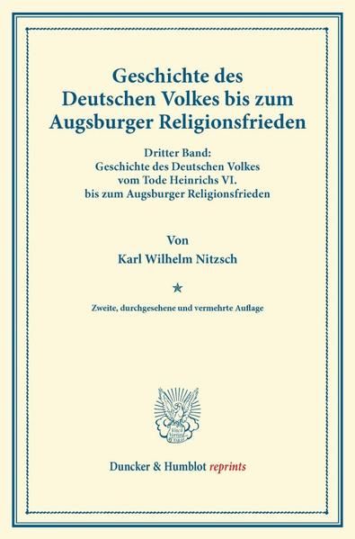 Produktbild: Geschichte des Deutschen Volkes bis zum Augsburger Religionsfrieden.