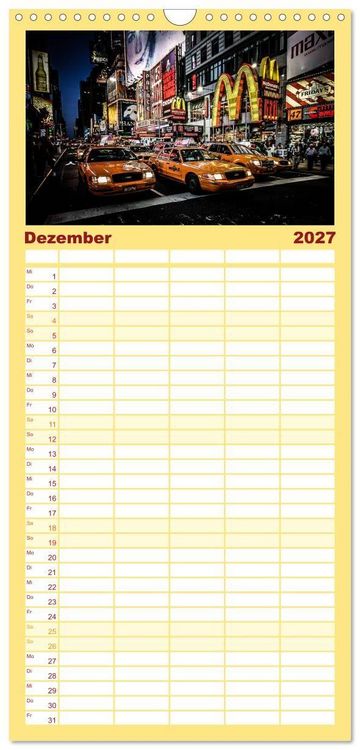 Produktbild: Familienplaner 2027 - New York feeling mit 5 Spalten (Wandkalender, 21 x 45 cm) CALVENDO