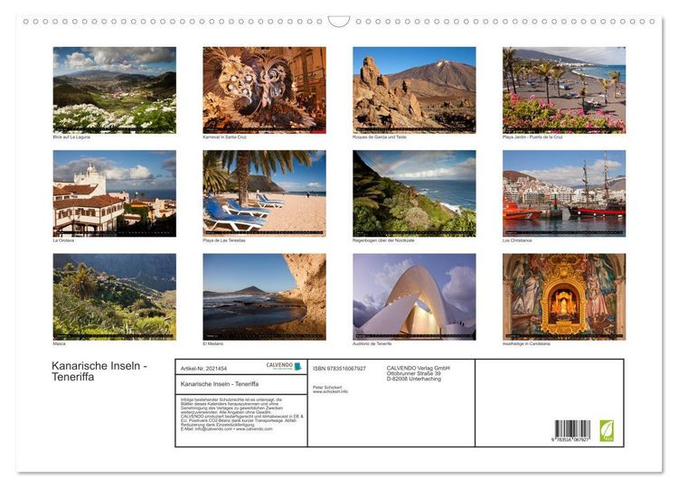 Produktbild: Kanarische Inseln - Teneriffa (Wandkalender 2026 DIN A2 quer), CALVENDO Monatskalender