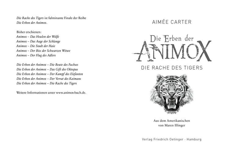 Produktbild: Die Erben der Animox 5. Die Rache des Tigers