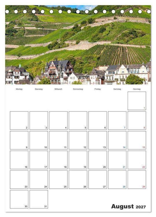 Produktbild: Rheingau Terminplaner (Tischkalender 2027 DIN A5 hoch), CALVENDO Monatskalender