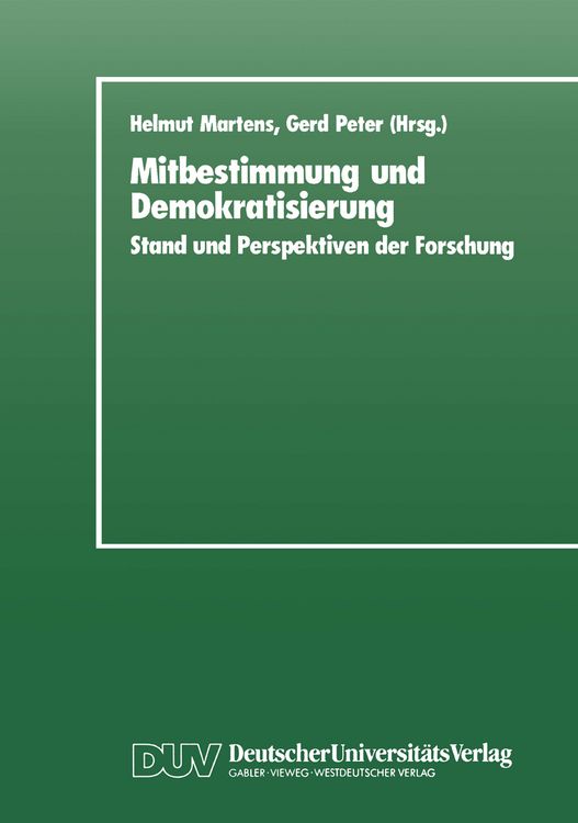 Produktbild: Mitbestimmung und Demokratisierung