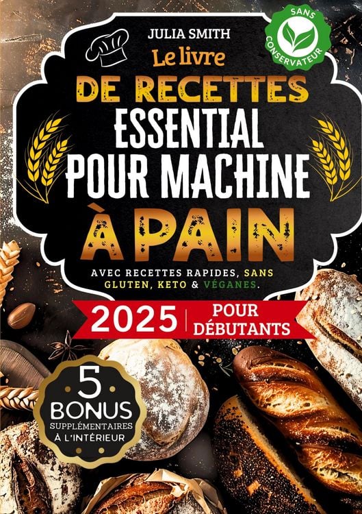 Produktbild: Le livre de recettes essentiel pour machine &agrave; pain 2025 pour d&eacute;butants