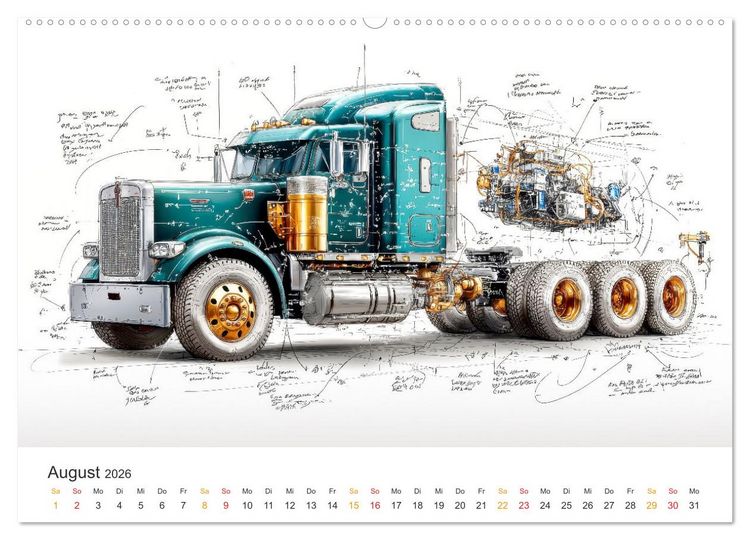 Produktbild: Trucks - Design Studien (hochwertiger Premium Wandkalender 2026 DIN A2 quer), Kunstdruck in Hochglanz
