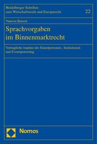 Produktbild: Sprachvorgaben im Binnenmarktrecht
