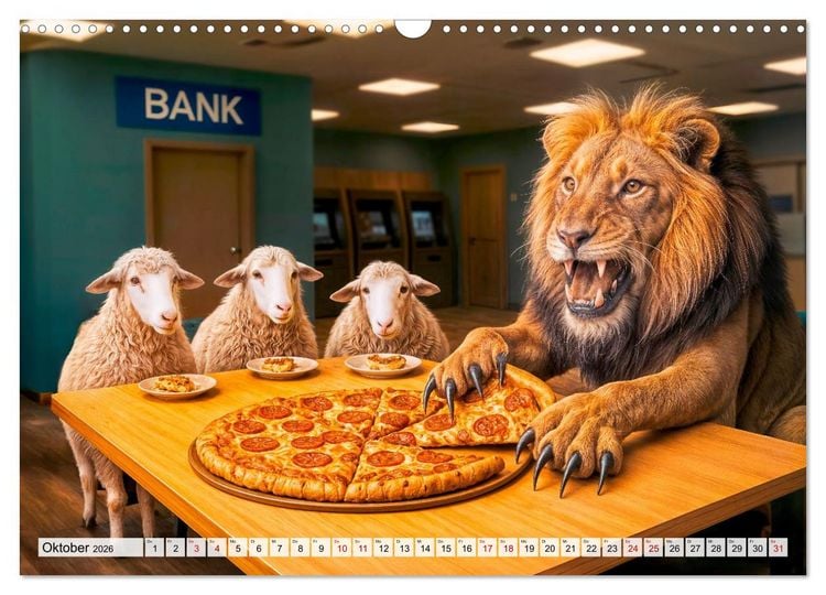 Produktbild: Tierische Redewendungen - Ein Kalender voller Spr&uuml;che und Sprachbilder (Wandkalender 2026 DIN A3 quer), CALVENDO Monatskalender