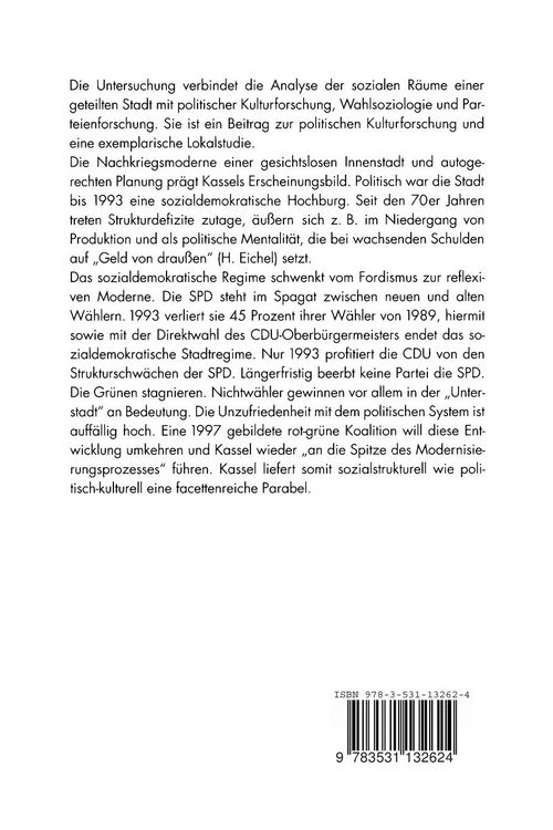 Produktbild: Politische Kultur in st&auml;dtischen R&auml;umen - Parteien auf der Suche nach W&auml;hlern und Vertrauen