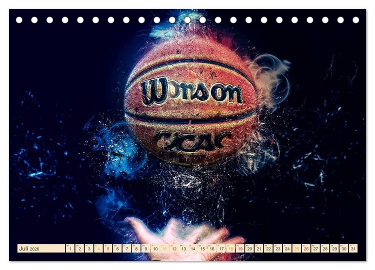 Produktbild: Basketball extrem (Tischkalender 2026 DIN A5 quer), CALVENDO Monatskalender
