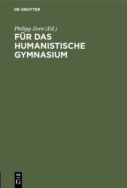 Produktbild: F&uuml;r das humanistische Gymnasium