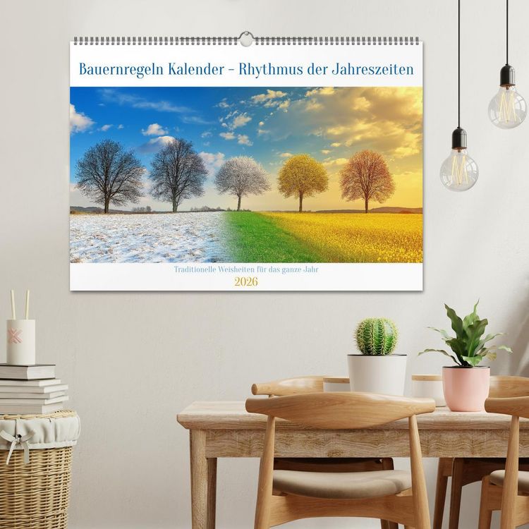 Produktbild: Bauernregeln Kalender - Rhythmus der Jahreszeiten (Wandkalender 2026 DIN A2 quer), CALVENDO Monatskalender
