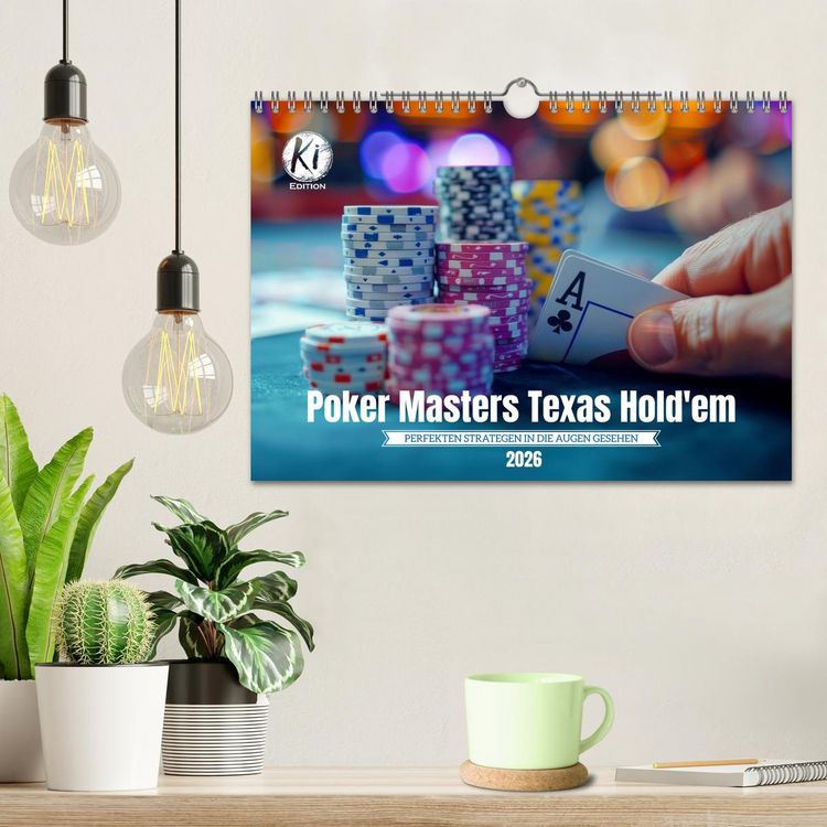 Produktbild: Poker Masters Texas Hold'em (Wandkalender 2026 DIN A4 quer), CALVENDO Monatskalender