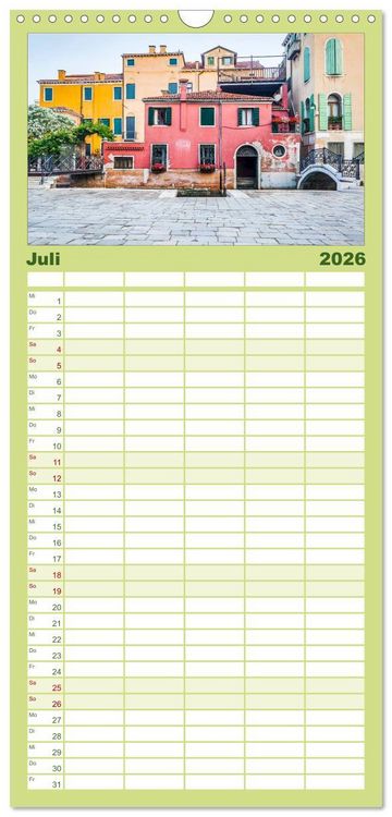 Produktbild: Familienplaner 2026 - Venedig mit 5 Spalten (Wandkalender, 21 x 45 cm) CALVENDO