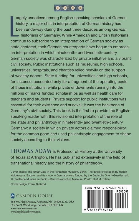 Produktbild: Philanthropy, Civil Society, and the State in German History, 1815-1989