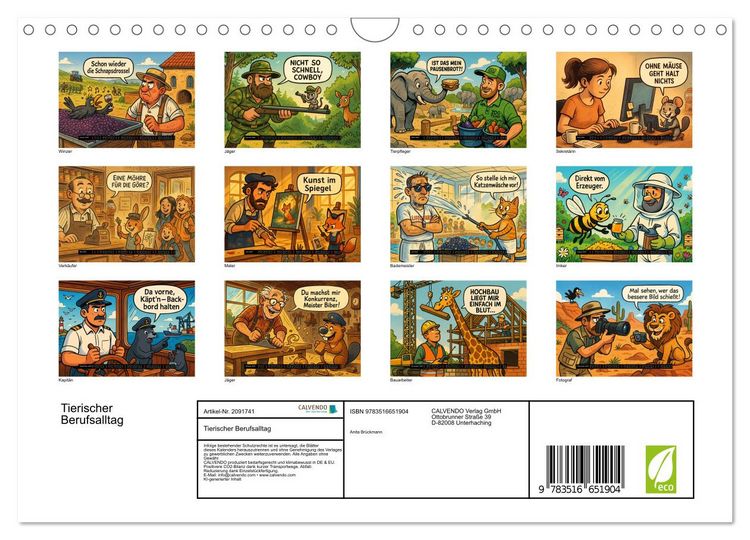 Produktbild: Tierischer Berufsalltag (Wandkalender 2026 DIN A4 quer), CALVENDO Monatskalender