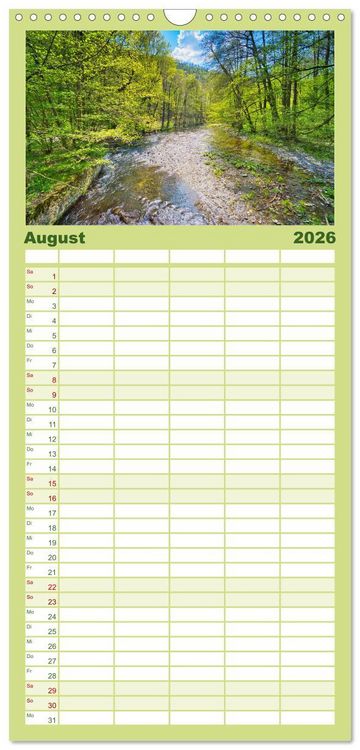 Produktbild: Familienplaner 2026 - Faszination Th&uuml;ringer Wald mit 5 Spalten (Wandkalender, 21 x 45 cm) CALVENDO