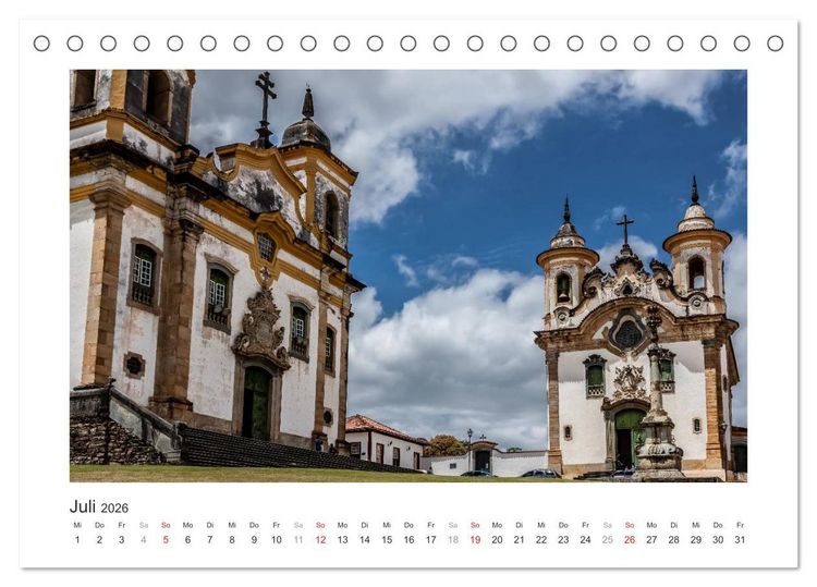 Produktbild: Brasilien 2026 Estrada Real - der Weg des Goldes (Tischkalender 2026 DIN A5 quer), CALVENDO Monatskalender