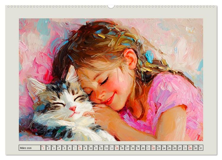 Produktbild: Zweisamkeit in Farben. Katzen und Menschen in Harmonie (Wandkalender 2026 DIN A2 quer), CALVENDO Monatskalender