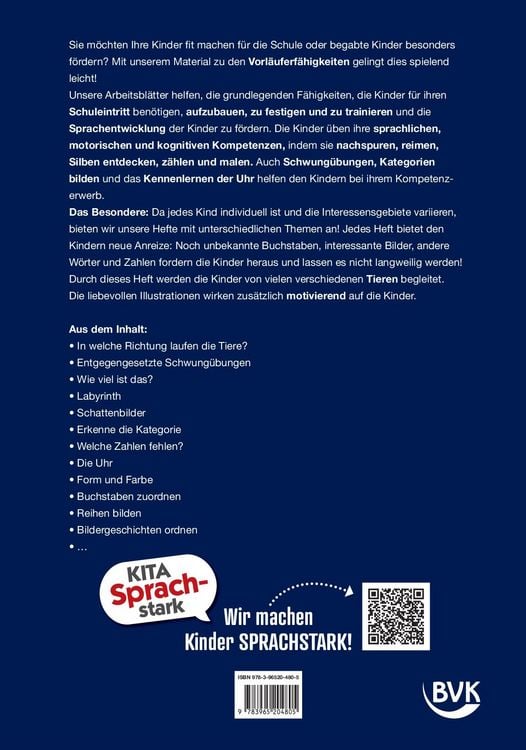 Produktbild: Kita Sprachstark: Vorschule aktiv Tiere