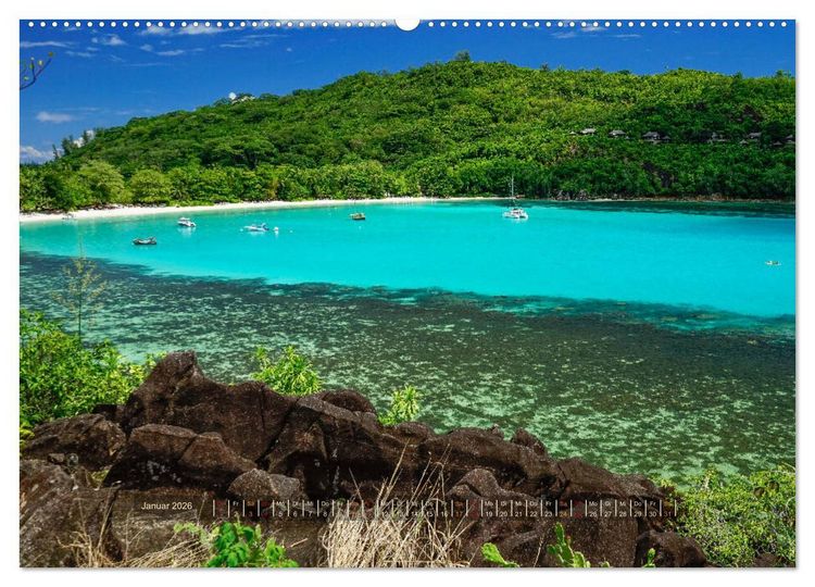 Produktbild: Seychellen - Inselparadiese Mah&eacute; La Digue Praslin (hochwertiger Premium Wandkalender 2026 DIN A2 quer), Kunstdruck in Hochglanz