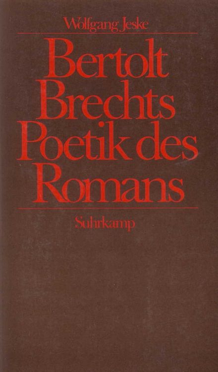 Produktbild: Bertolt Brechts Poetik des Romans