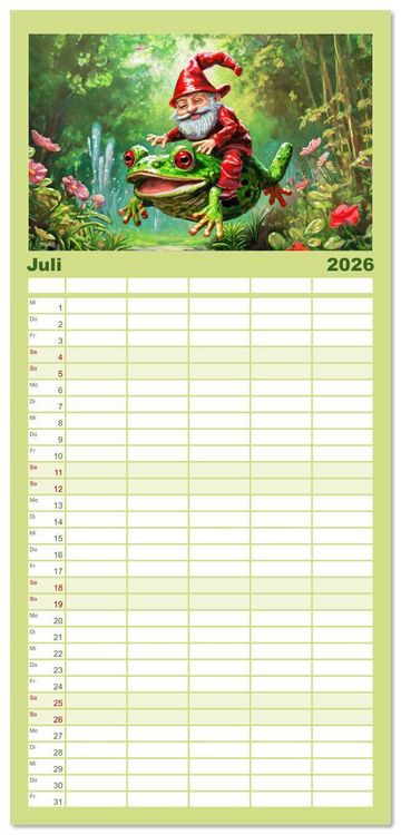 Produktbild: Familienplaner 2026 - Wichtelwelten - Ein Jahr im Verborgenen mit 5 Spalten (Wandkalender, 21 x 45 cm) CALVENDO