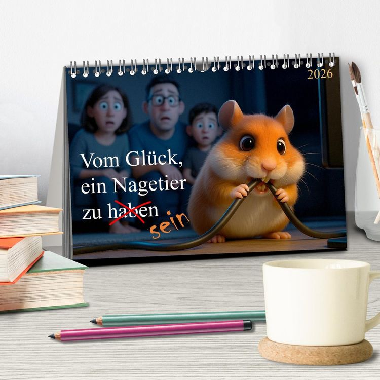 Produktbild: Vom Gl&uuml;ck, ein Nagetier zu sein (Tischkalender 2026 DIN A5 quer), CALVENDO Monatskalender