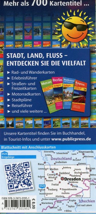 Produktbild: Publicpress Radkarte Dresden, Elbland, Osterzgebirge, S&auml;chsische Schweiz 1:100.000