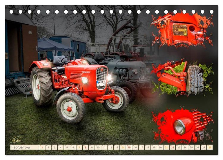 Produktbild: Oldtimer - Traktoren Parade (Tischkalender 2026 DIN A5 quer), CALVENDO Monatskalender