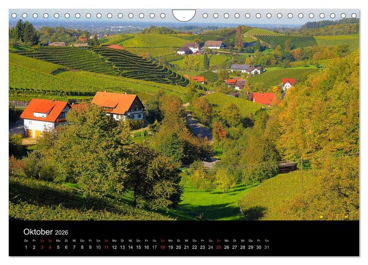 Produktbild: Baden-W&uuml;rttemberg 2026 (Wandkalender 2026 DIN A4 quer), CALVENDO Monatskalender