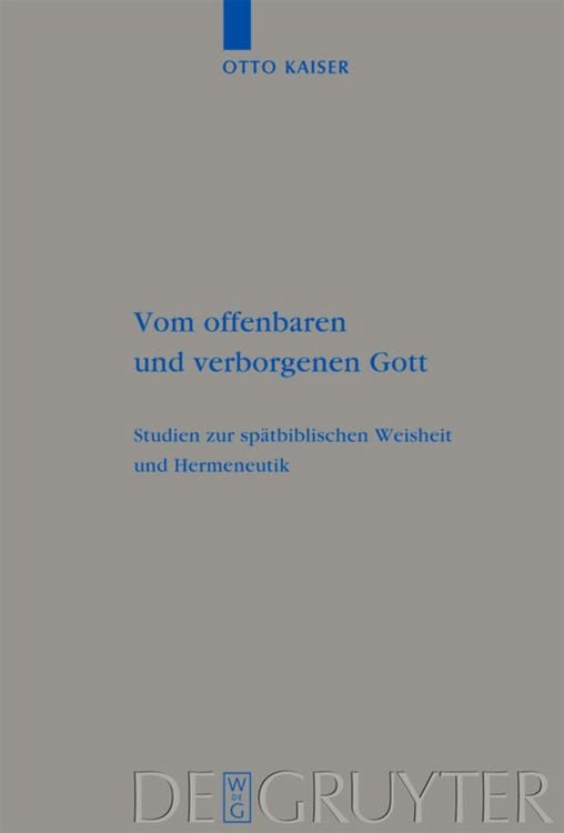 Produktbild: Vom offenbaren und verborgenen Gott