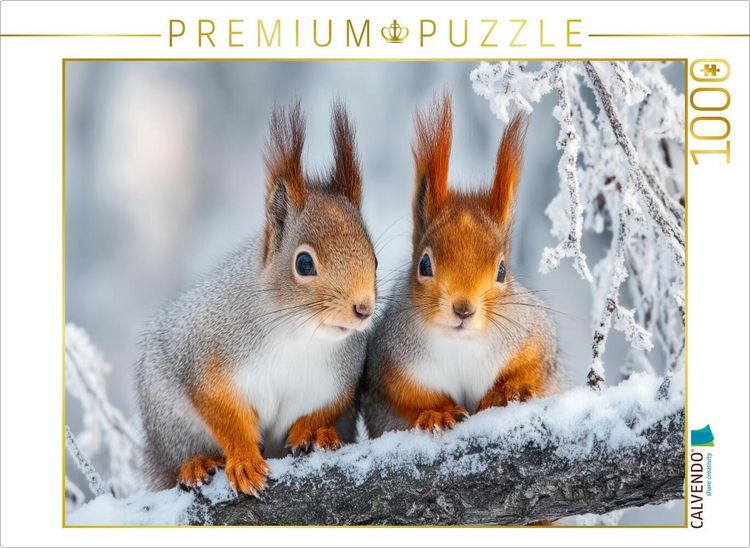 Produktbild: CALVENDO Puzzle Zwei kleine Herzen, vereint im Winterlicht | 1000 Teile Lege-Gr&ouml;&szlig;e 64x48cm Foto-Puzzle f&uuml;r gl&uuml;ckliche Stunden