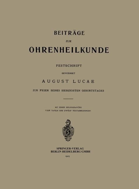 Produktbild: Beitr&auml;ge zur Ohrenheilkunde