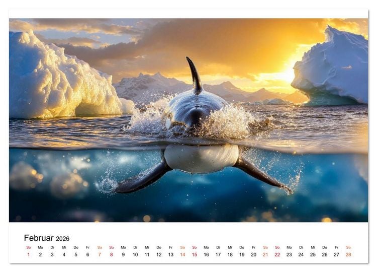 Produktbild: Orcas - ein Jahr voller Meer (Wandkalender 2026 DIN A3 quer), CALVENDO Monatskalender