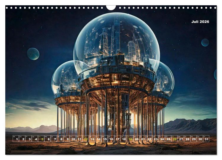 Produktbild: Pionierbauten auf fremden Planeten (Wandkalender 2026 DIN A3 quer), CALVENDO Monatskalender