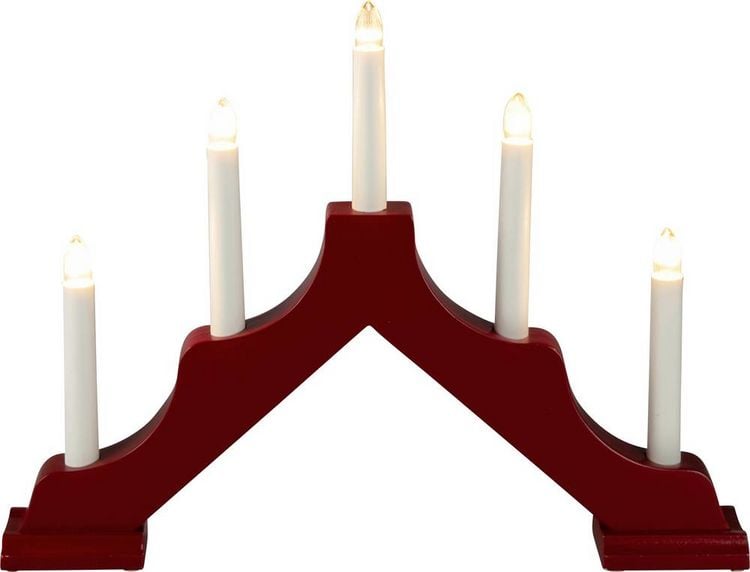 Produktbild: Konstsmide 2133-510 Holzleuchter Wei&szlig; LED Rot