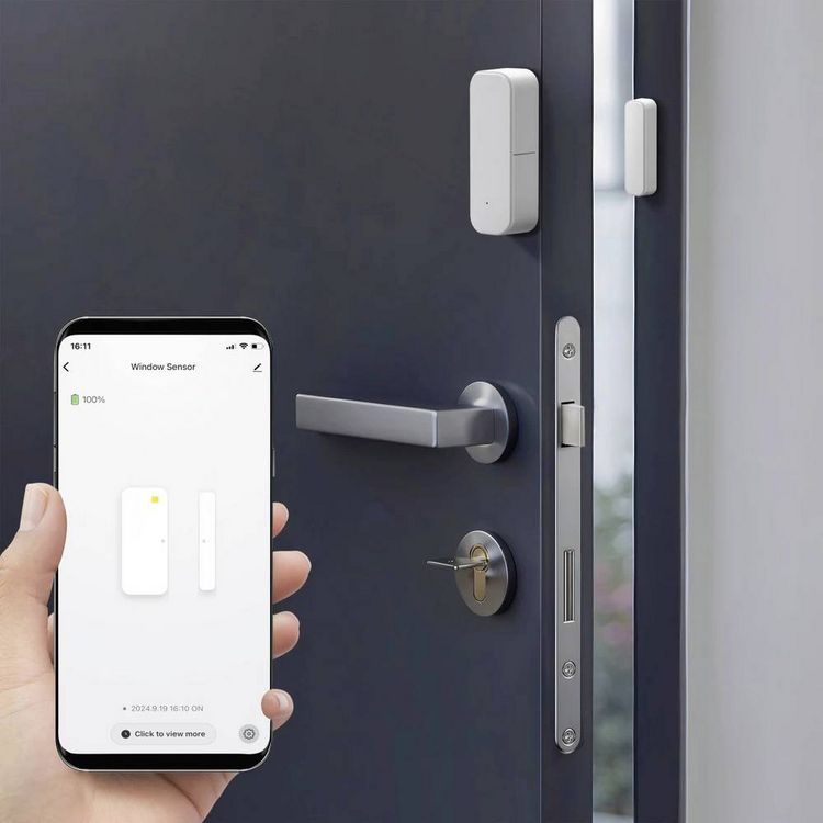Produktbild: Hama Smart Home Fensterkontakt, f&uuml;r T&uuml;ren, Fenster, Garagen, Zigbee, magnetisch Fensterkontakt