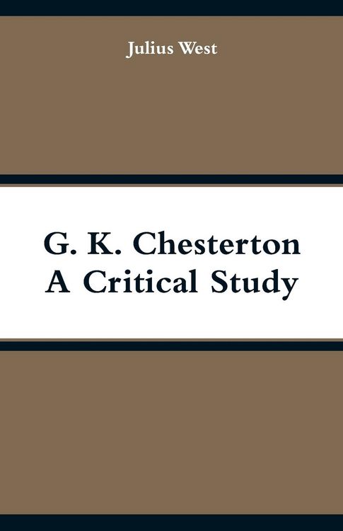 Produktbild: G. K. Chesterton, A Critical Study