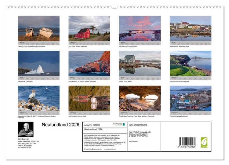 Produktbild: Neufundland 2026 (hochwertiger Premium Wandkalender 2026 DIN A2 quer), Kunstdruck in Hochglanz